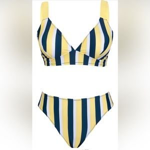 Cupshe Vertical Striped Cheeky Bikini 2xl